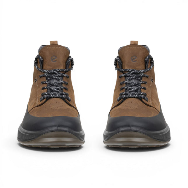 Ecco Men's Waterproof Black Tan Leather Outdoor Walking Boots - Byway 2.0