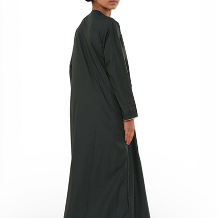 Kids Boys Ramadan Olive Green Moroccan Jubba Robe Djellaba Eid Thobe - K-TT-006