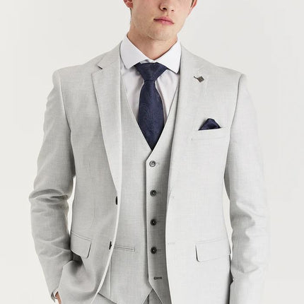 Men's Silver Lightweight Stitched Lapel Blazer