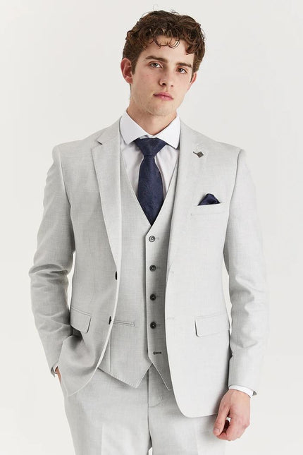 Men's Silver Lightweight Stitched Lapel Blazer