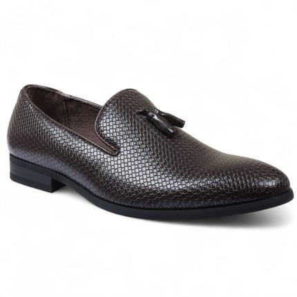 Men’s Brown Formal Tassel Loafers Slip-On Leather Shoes