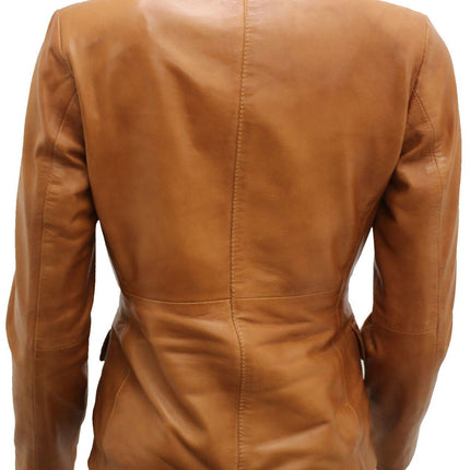 Womens Leather Blazer Jacket-Seregno