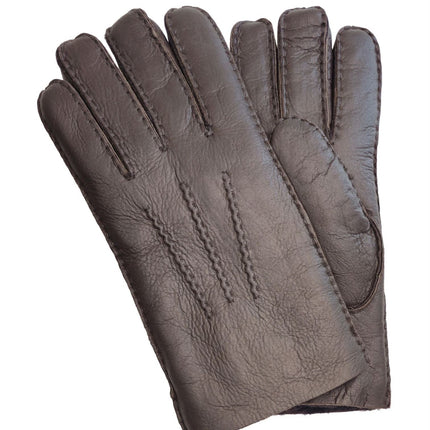 Infinity Leather Mens Brown Luxury Sheepskin Leather Gloves
