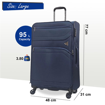 Lightweight Soft  Dual 4 Wheel Luggage Suitcases