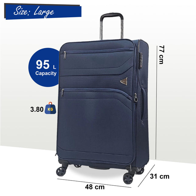Lightweight Soft  Dual 4 Wheel Luggage Suitcases