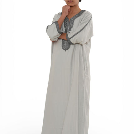 Kids Boys Grey Charcoal Moroccan Thobe Robe Eid Djellaba Gandoura Jubba- K-HM65