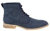 Mens Matt Navy Suede Lace Up Ankle Boots