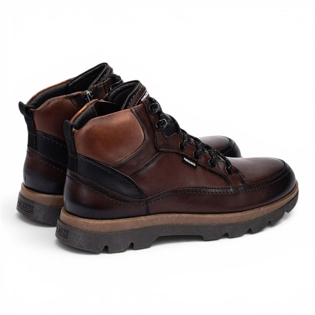 Pikolinos Men's Dark Brown Leather Lace-Up Ankle Boots - Vigo