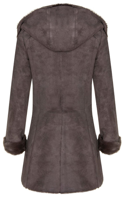 Womens Merino Sheepskin Hooded Coat-Antioch