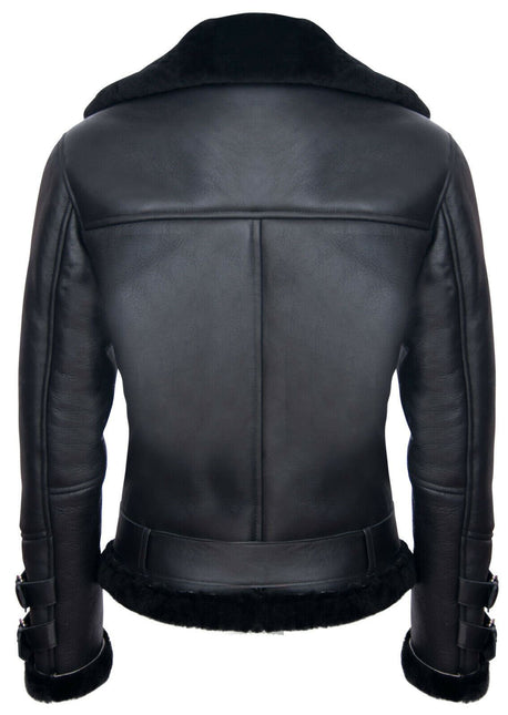 Mens Sheepskin Leather Biker Jacket-Edmonton