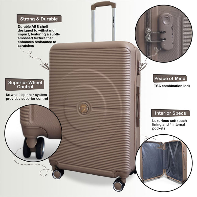 Hard Shell ABS Cabin Suitcase 56 x 35 x 20 cm Luggage Suitable for Easyjet, Ryanair