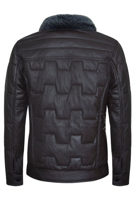 Men's Leather Quilted Biker Jacket - Guayaquil