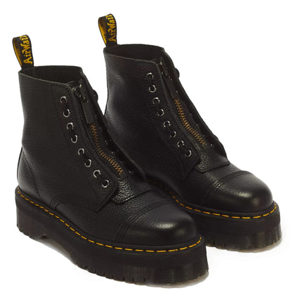 Dr Martens Sinclair Black Leather Zip Front Platform Boots - 22564001