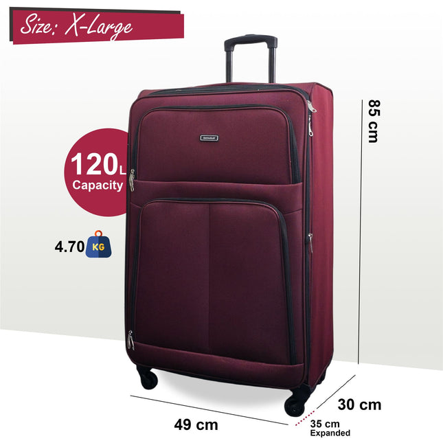 Expandable Soft Shell 4 Wheel Luggage Travel Cabin Suitcase Set Holiday Bags