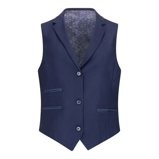 Women's 3 Piece Tailored Fit Plain Navy Formal Office Suit