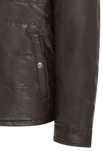Men's Lamb Leather Puffer Bomber Warm Biker Jacket