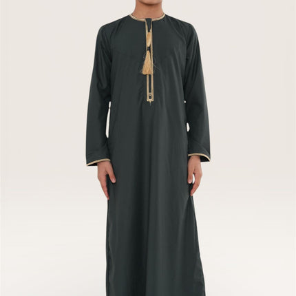 Kids Boys Ramadan Green Moroccan Thobe Robe Emirati Eid Jubba- TT-003