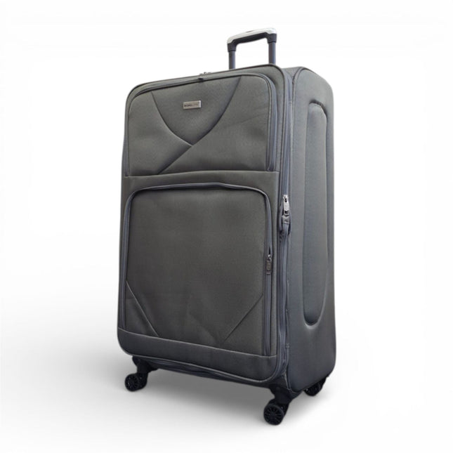 Soft Shell Lightweight Nylon Suitcase Set 4 Wheel Travel Case Holiday Bags