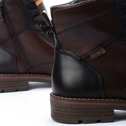 Pikolinos Men’s Olmo Brown Leather Zip & Lace Up Ankle Boots - York