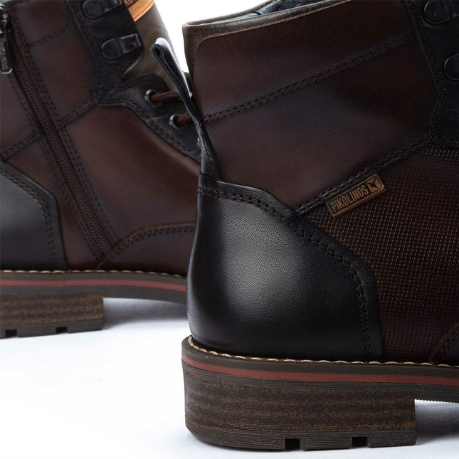 Pikolinos Men’s Olmo Brown Leather Zip & Lace Up Ankle Boots - York