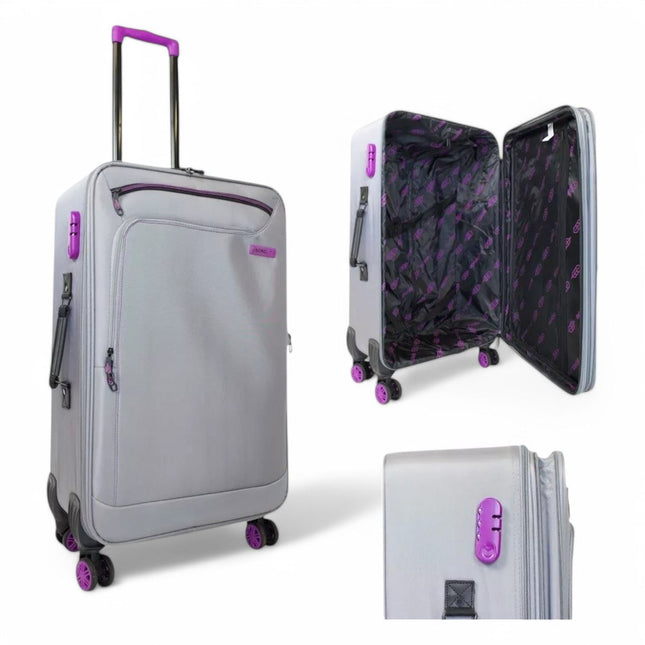 Lightweight Soft Shell 8 Wheels Luggage Travel Cabin Holiday Bags Suitcase Set