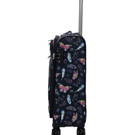 Lightweight Print Suitcases 8 Wheel Luggage Travel Soft Bags Set