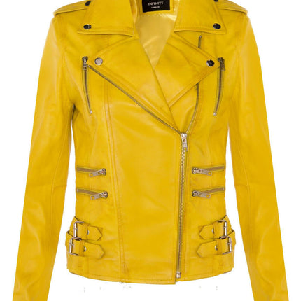 Womens Leather Brando Biker Jacket-Orlando