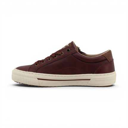 Mustang Women's Burgundy Faux Leather Trainer Sneaker Casual Shoes - M0112011