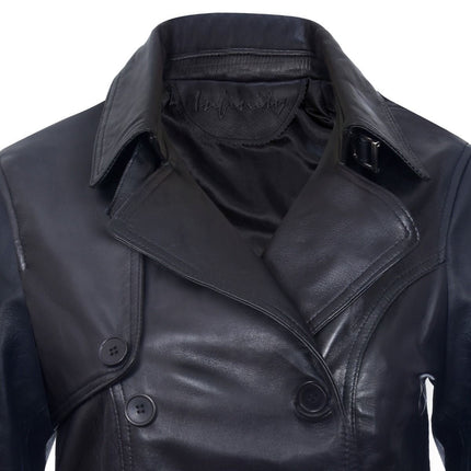 Womens Nappa Leather Trench Coat-Mosul