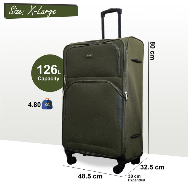 Expandable Soft 8 Wheel Lightweight Suitcase Luggage Travel Bags Set