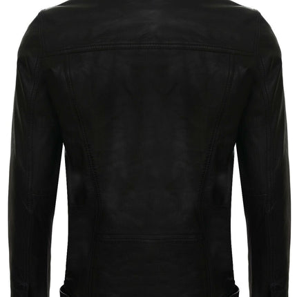 Mens Removable Collar Leather Trucker Jacket-Zagreb
