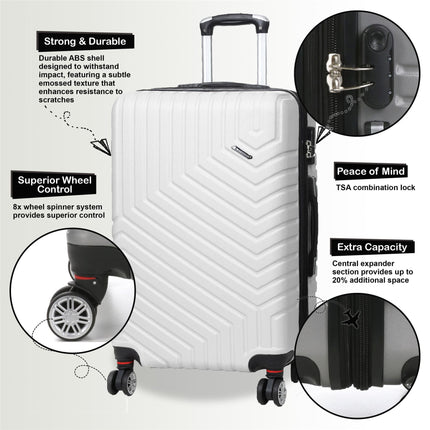 Expandable Hard Shell 8 Wheels Luggage Travel Cabin Bags Suitcase Set