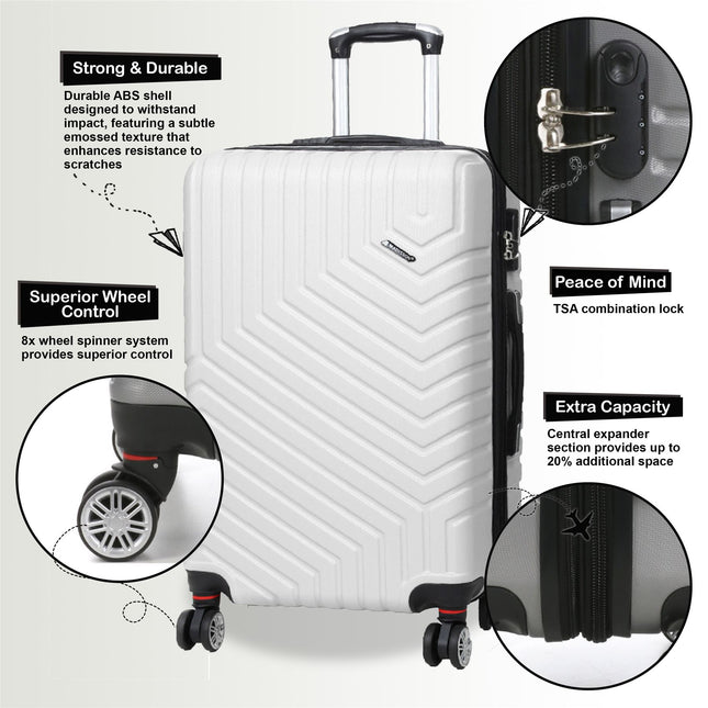 Expandable Hard Shell 8 Wheels Luggage Travel Cabin Bags Suitcase Set