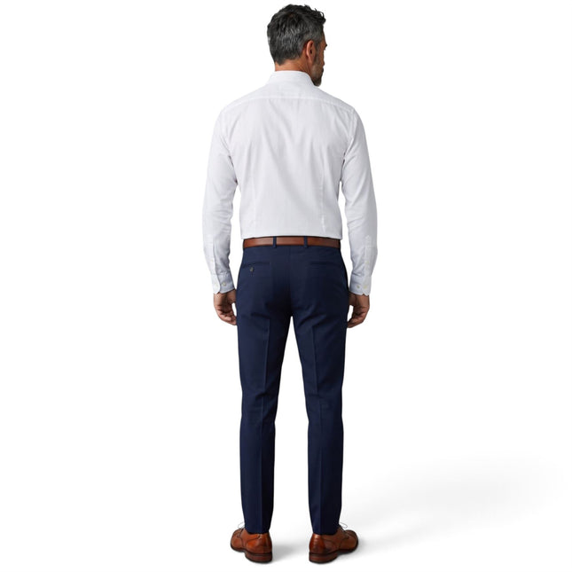 Men's Navy Formal Pants Tailored Fit Trousers - Belmont