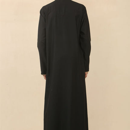 Kid's Boys Black Omani Eid Thobe  Saudi Emirati Jubba Robe