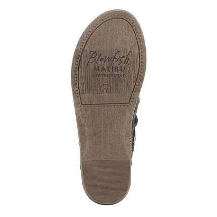 Blowfish Malibu Women's Charcoal Strappy Low Wedge Sandals - Denver