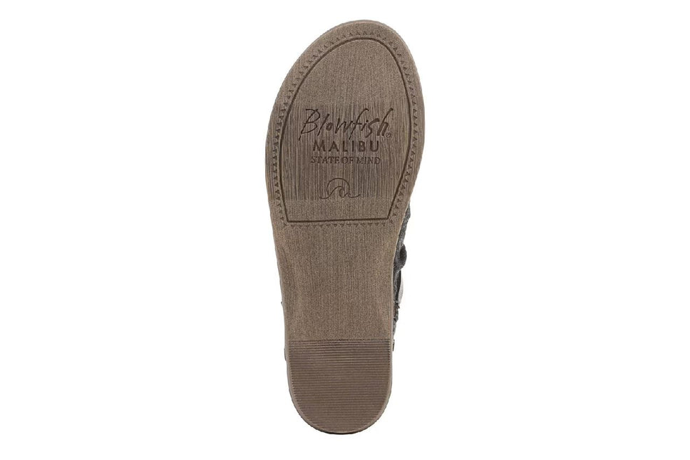 Blowfish Malibu Women's Charcoal Strappy Low Wedge Sandals - Denver