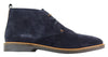 Mens Navy Suede Lace Up Chukka Boots