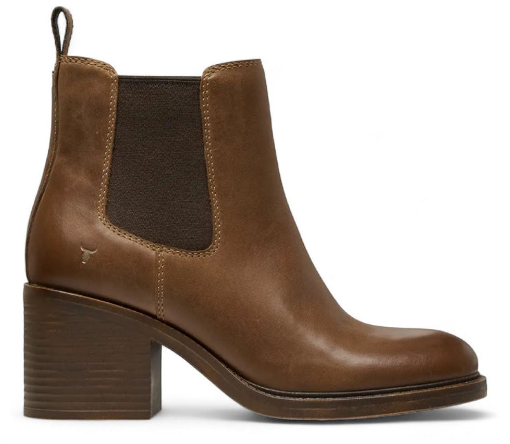 Windsorsmith Womens Tan Classic Leather Platform Ankle Chelsea Boots - Varsity