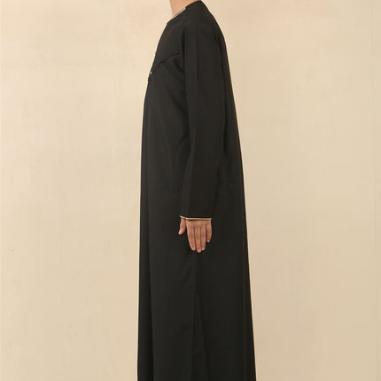 Kid's Boys Black Omani Eid Thobe  Saudi Emirati Jubba Robe