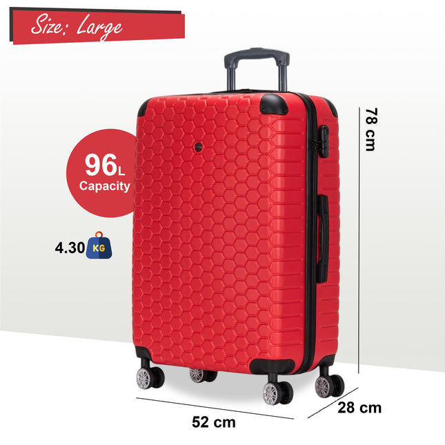 Hard Shell ABS 8 Wheel Luggage Travel Cabin Holiday Bags Suitcase Set