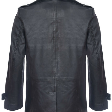Mens Leather Peacoat-Amara