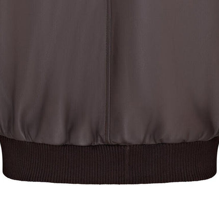 Mens Soft Leather MA-1 Varsity Bomber Jacket