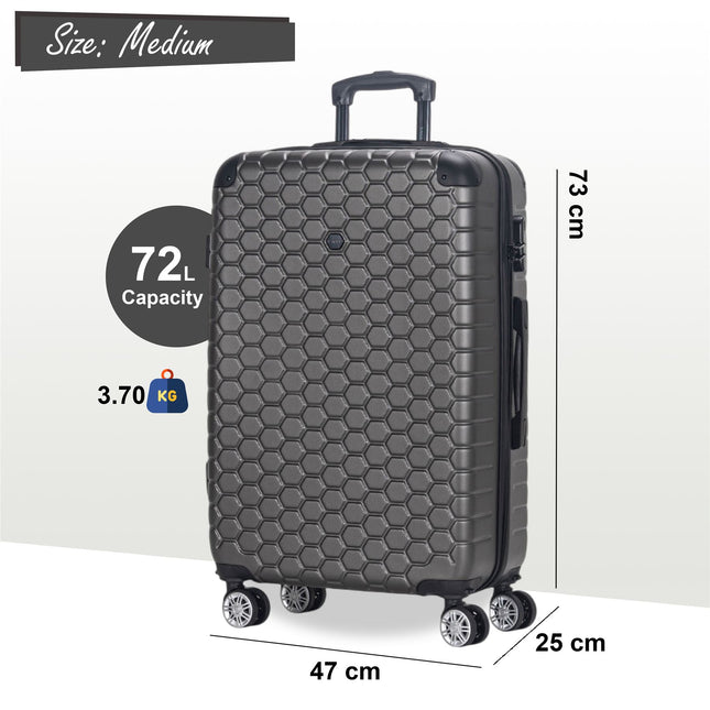 Hard Shell ABS 8 Wheel Luggage Travel Cabin Holiday Bags Suitcase Set