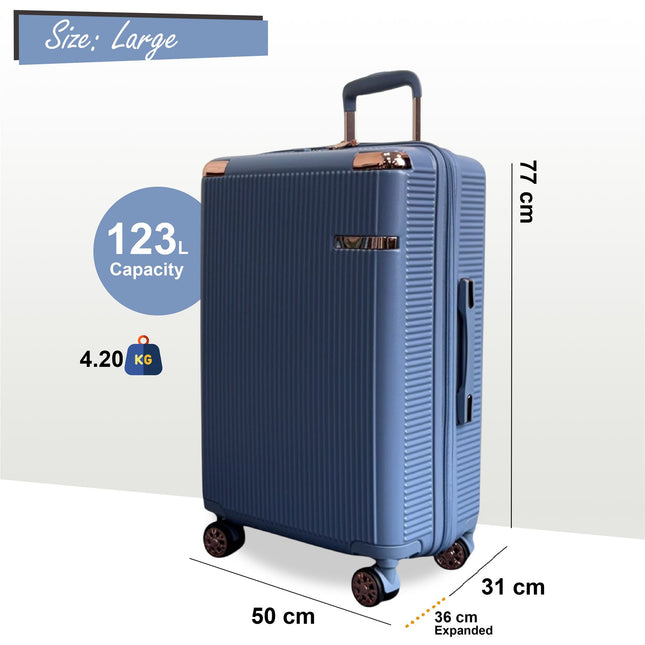 Expandable Hard Shell 8 Wheels Luggage Travel Cabin Suitcase Set