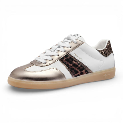 Tamaris Women's White Leopard Leather Trainers Sneaker Shoes
