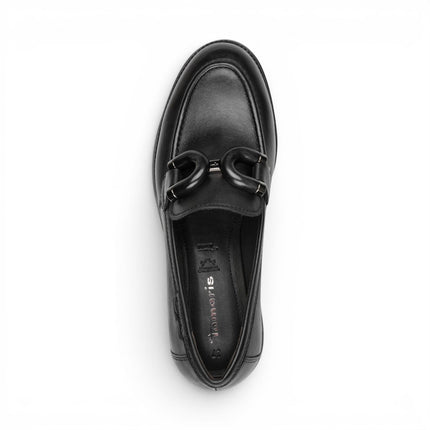 Tamaris Women's Black Leather Loafer Comfort Shoes - 24740-47
