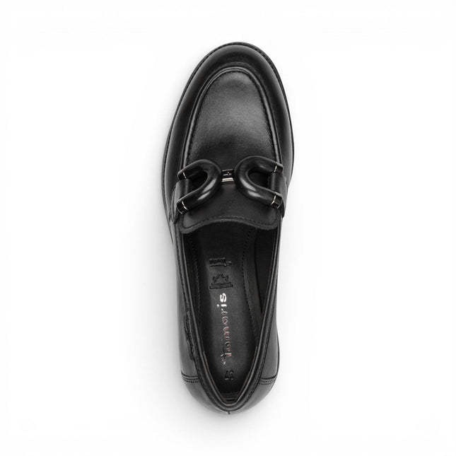 Tamaris Women's Black Leather Loafer Comfort Shoes - 24740-47