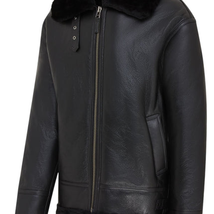 Mens B3 Aviator Real Sheepskin Leather Flying Jacket-Hobart