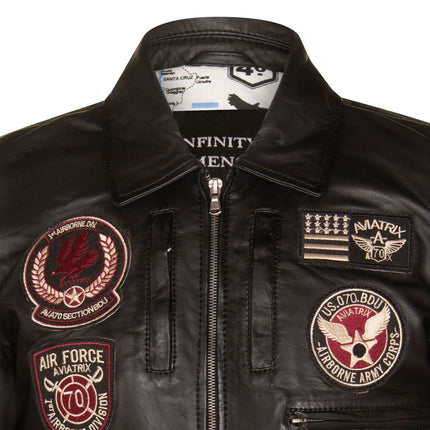 Mens Leather Air Force Bomber Jacket - Dublin